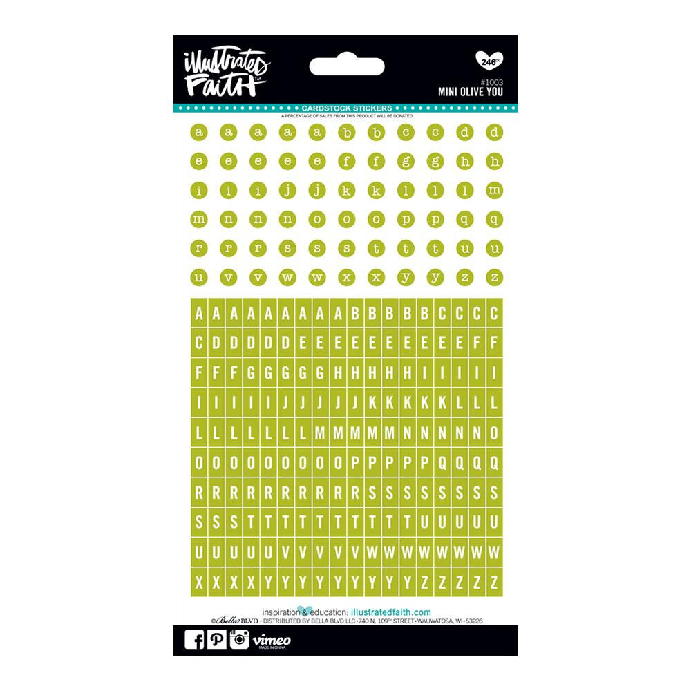 Illustrated Faith Mini Olive You Letter Stickers