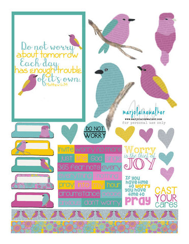 Don't Worry Bible Journaling Printable