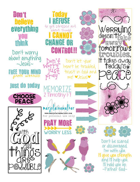 Don't Worry Bible Journaling Printable